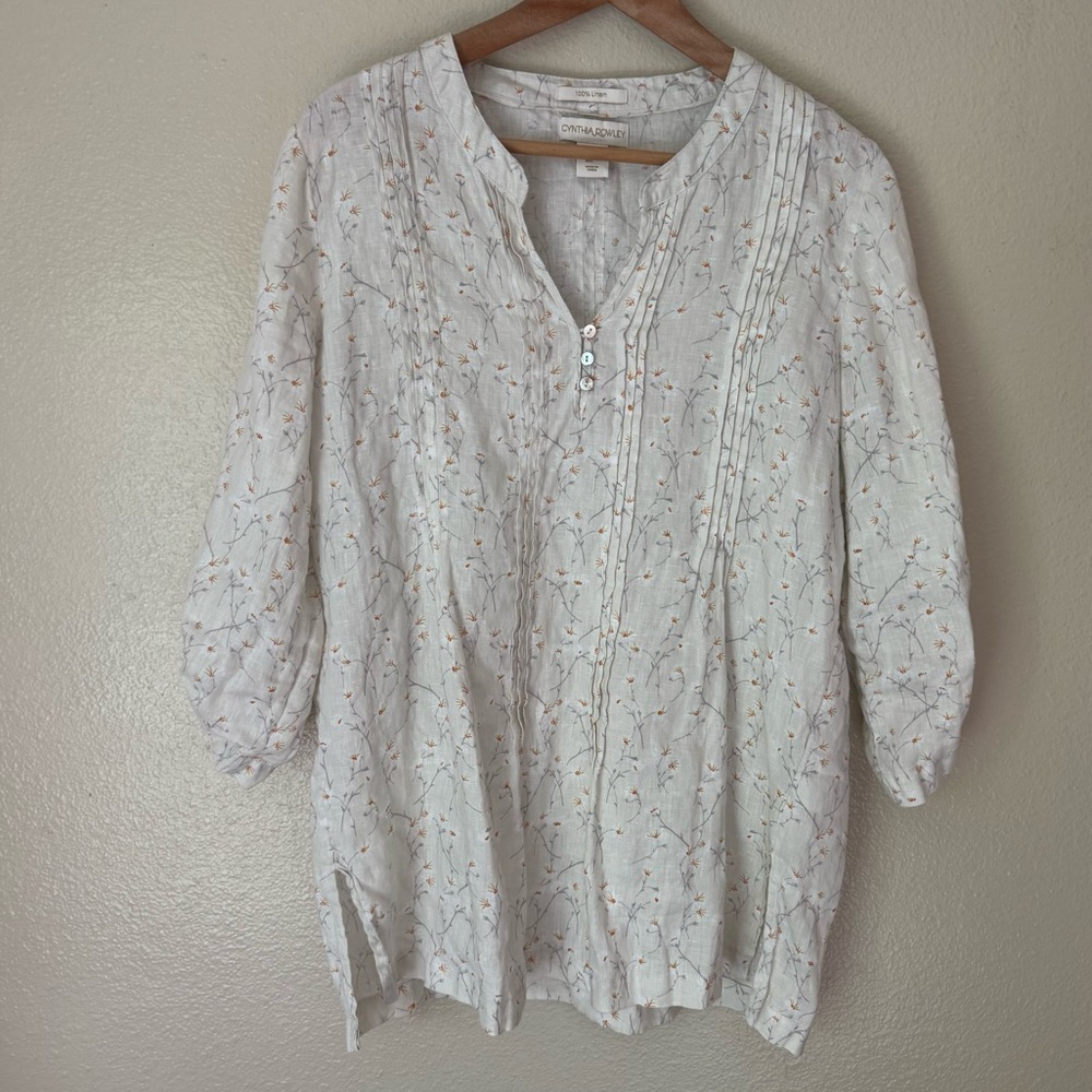 Cynthia Rowley Cream Floral Blouse